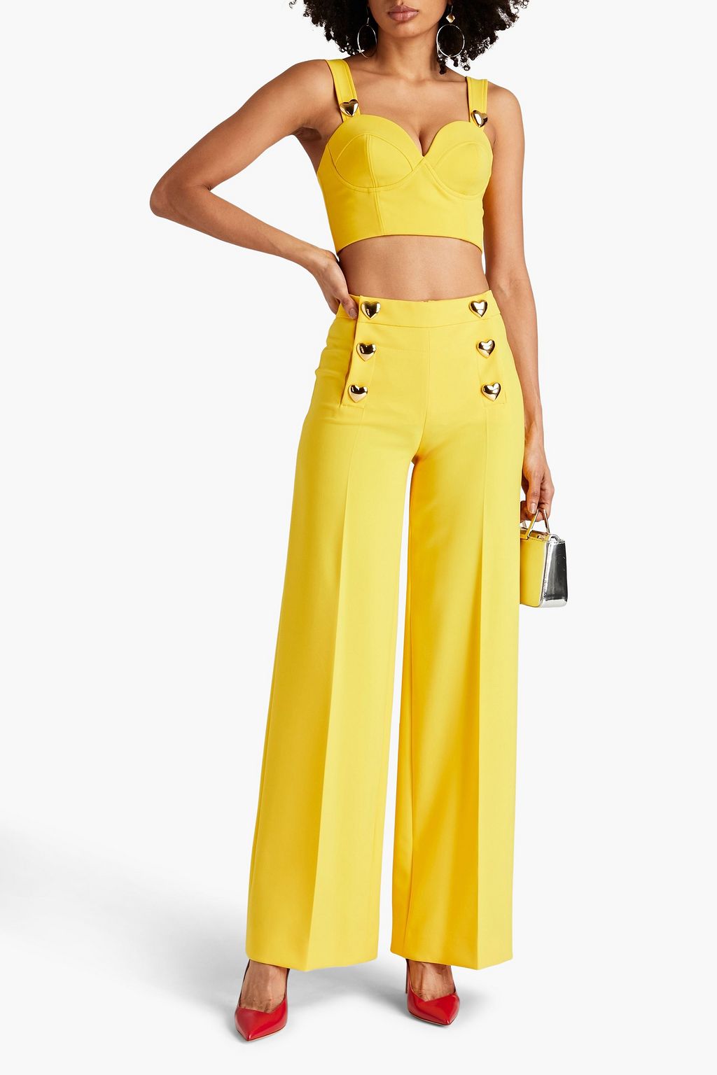 MOSCHINO بلوزة قصيرة مصنوعة من البيكيه
