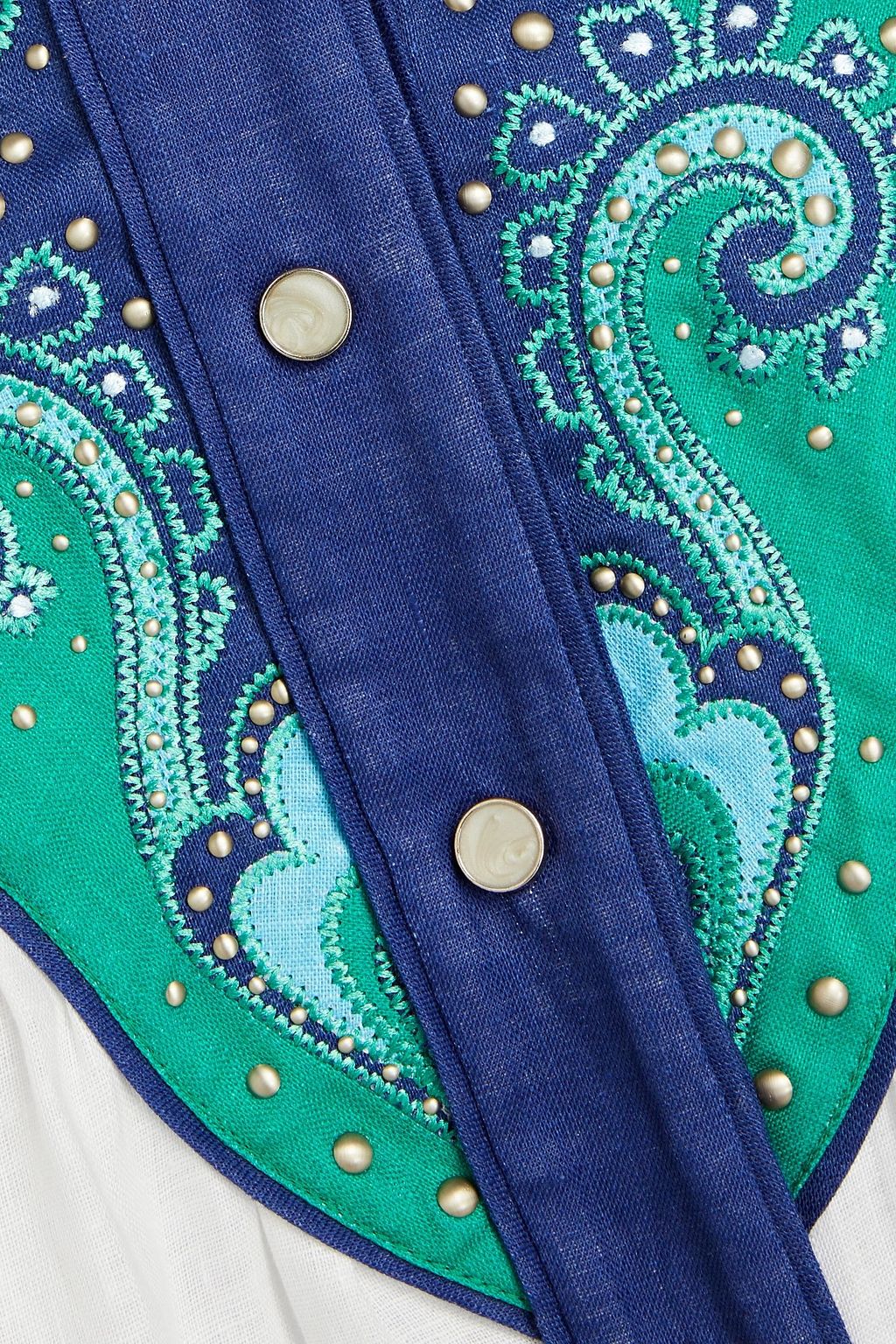 ZIMMERMANN Embellished paisley-print linen shirt