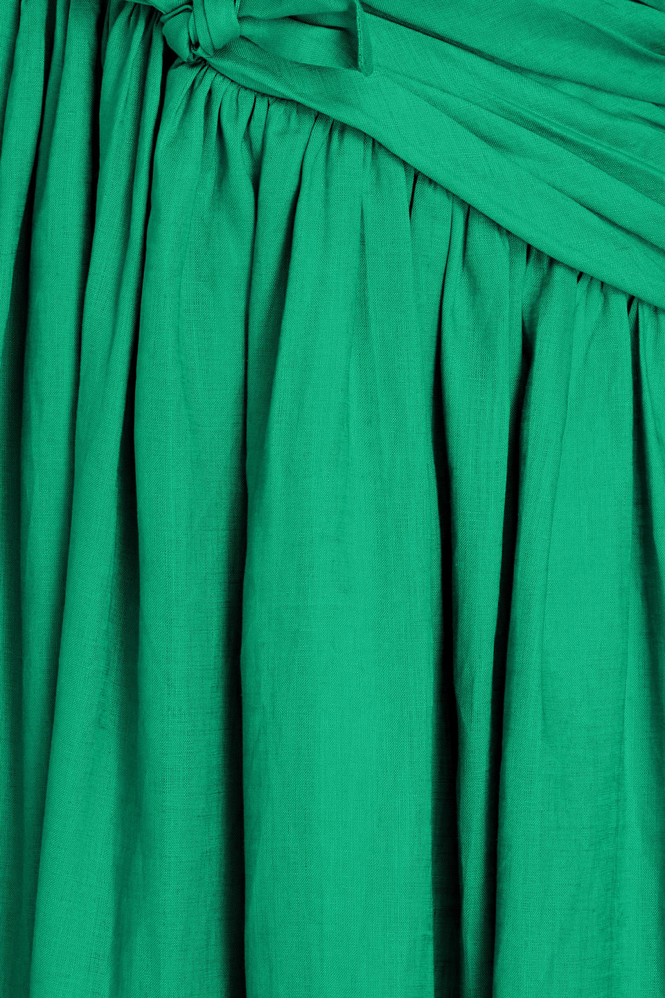 Zimmermann Tiggy Bow-embellished Linen Midi Dress In Green