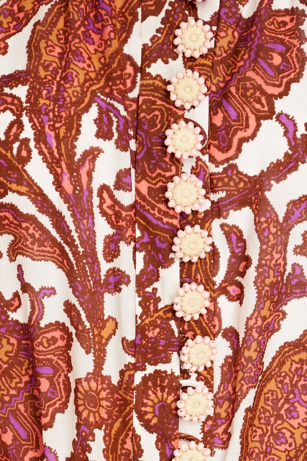 ZIMMERMANN Minikleid aus Baumwolle mit Paisley-Print und Gürtel