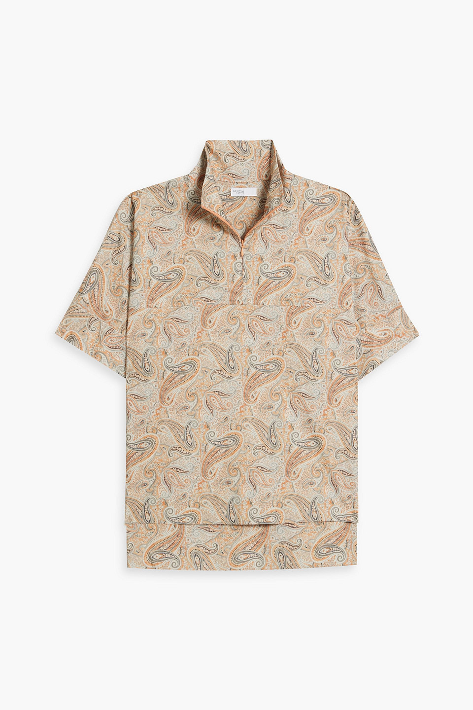 Rosetta Getty Printed Cotton-blend Poplin Top In Neutral