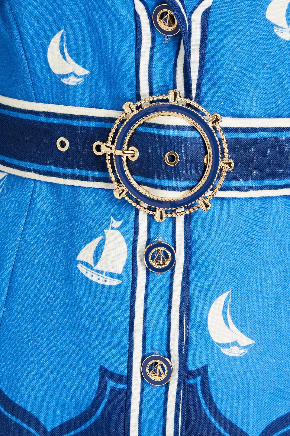 Zimmermann High Tide Mini Shirt Dress In Azure