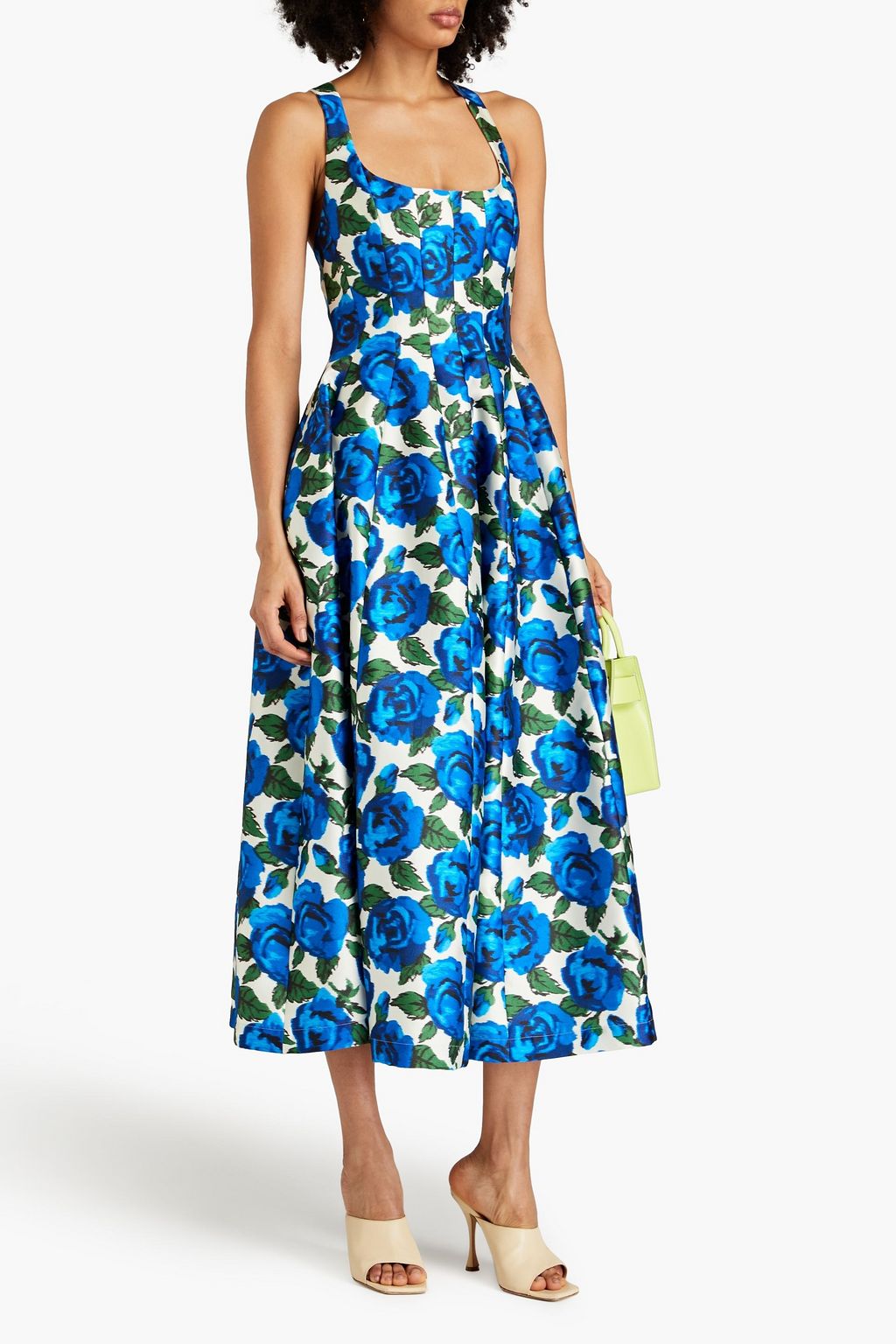PHILOSOPHY DI LORENZO SERAFINI Floral-print satin-twill midi dress
