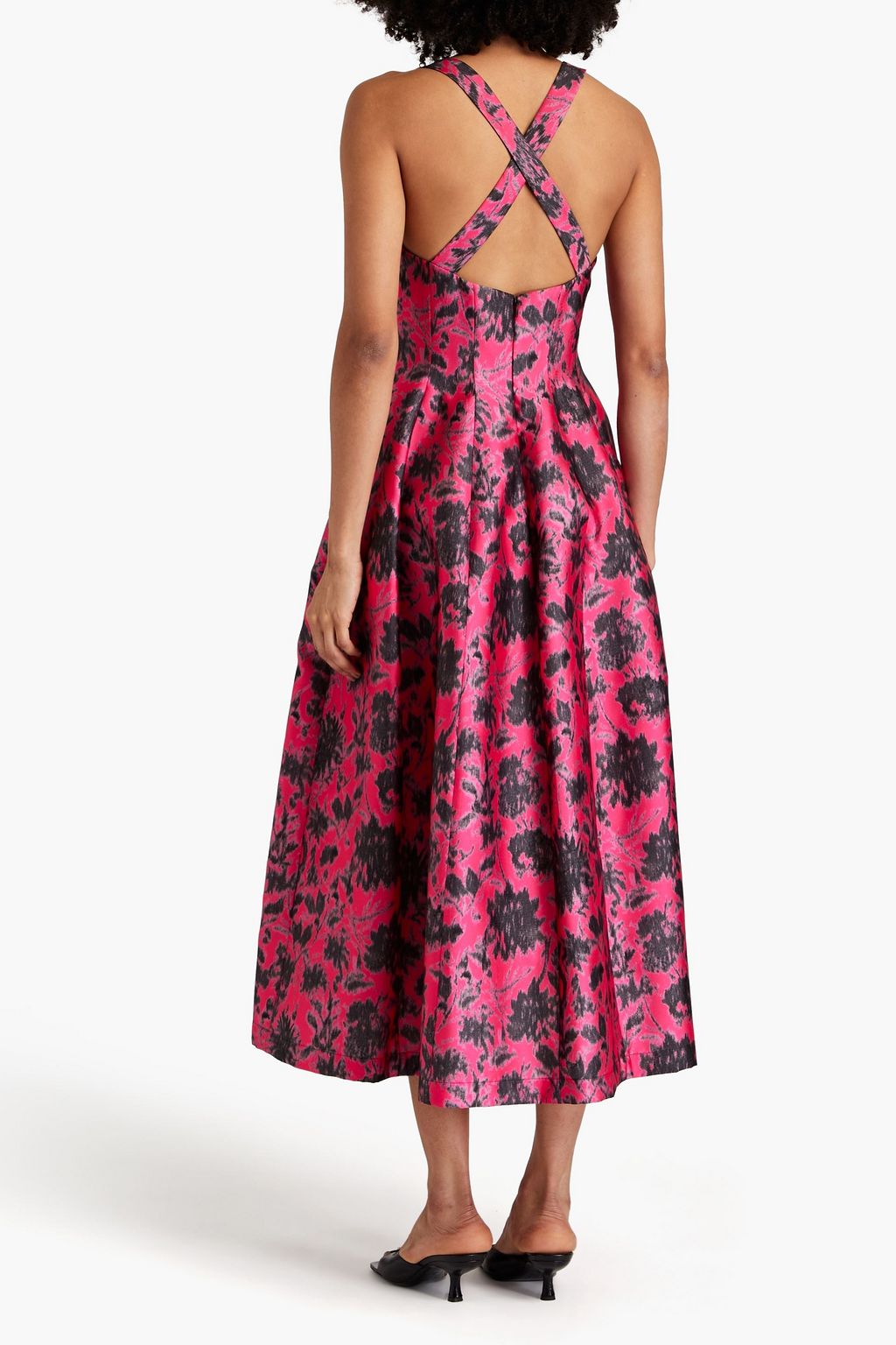 PHILOSOPHY DI LORENZO SERAFINI Floral-print satin-twill midi dress