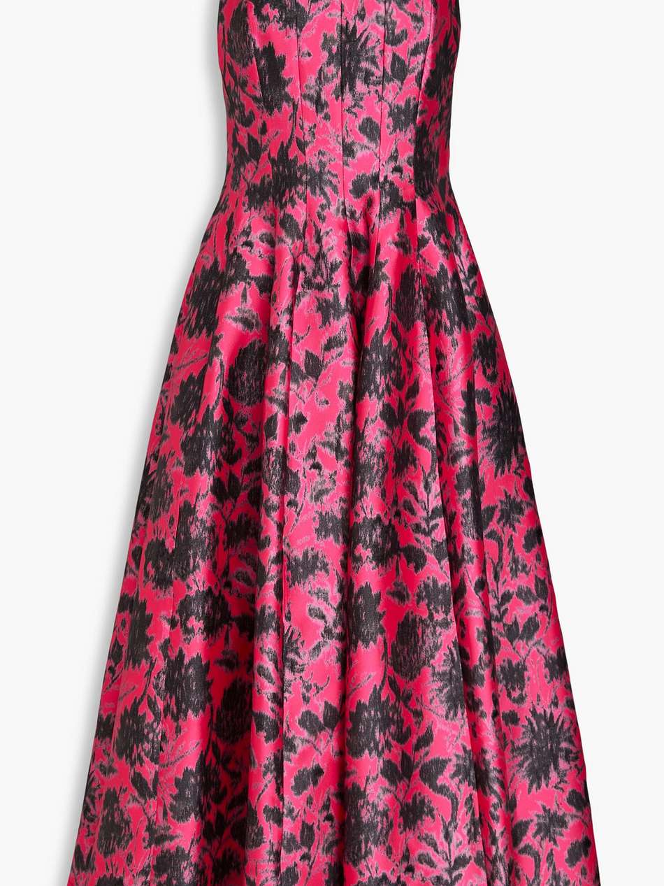 floral-print satin-twill midi dress