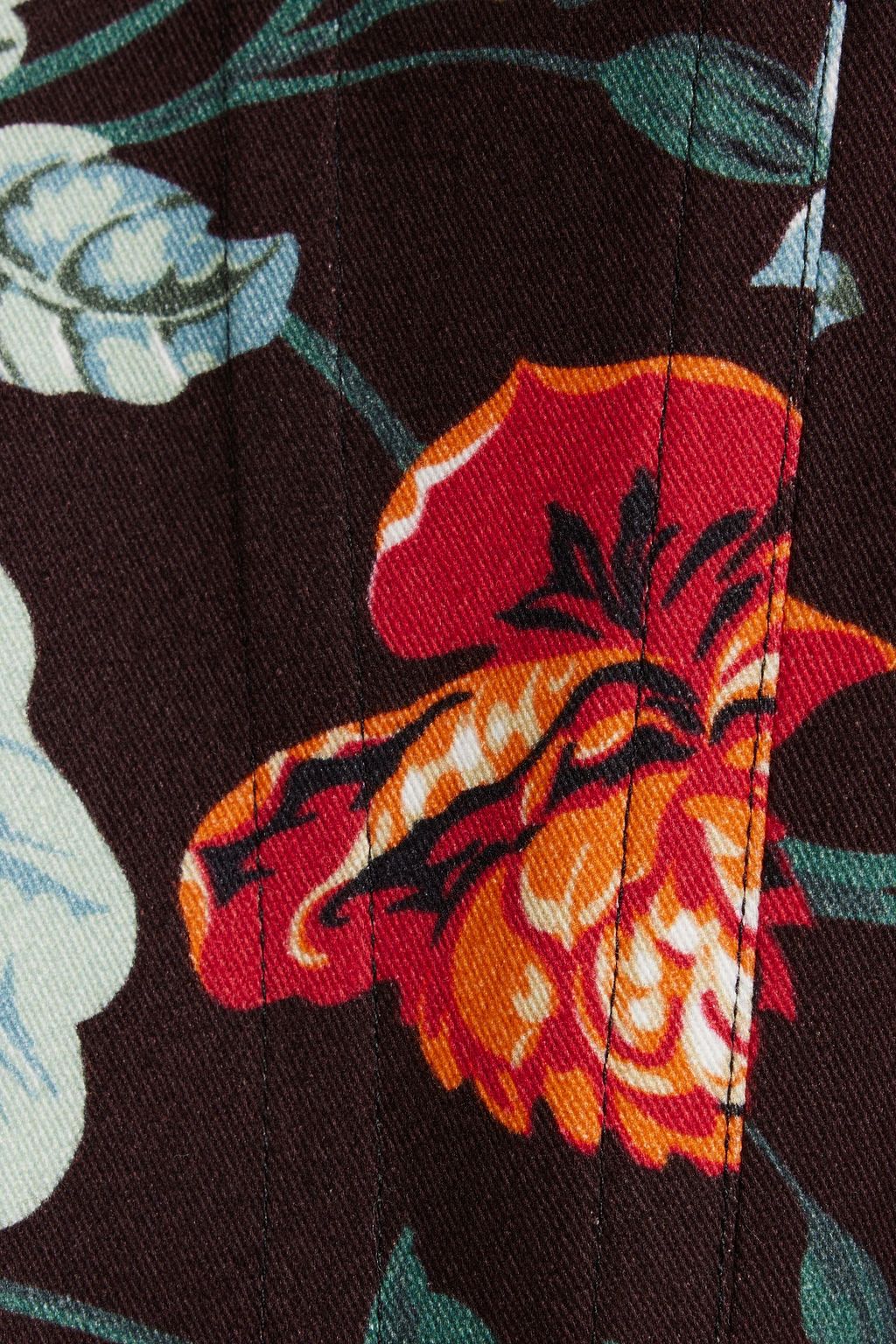 ROSETTA GETTY Floral-print cotton-twill midi dress