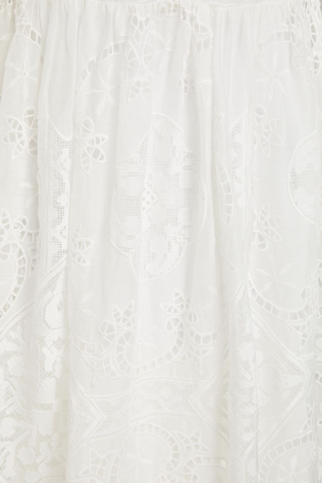 ZIMMERMANN Laurel lace-trimmed shell-embellished broderie anglaise voile midi dress
