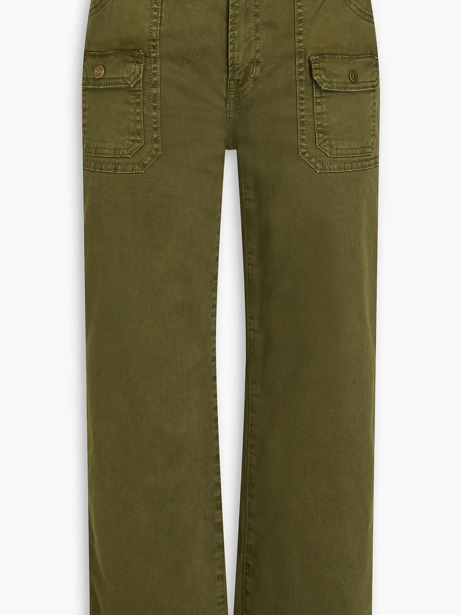 cropped cotton-blend twill cargo pants