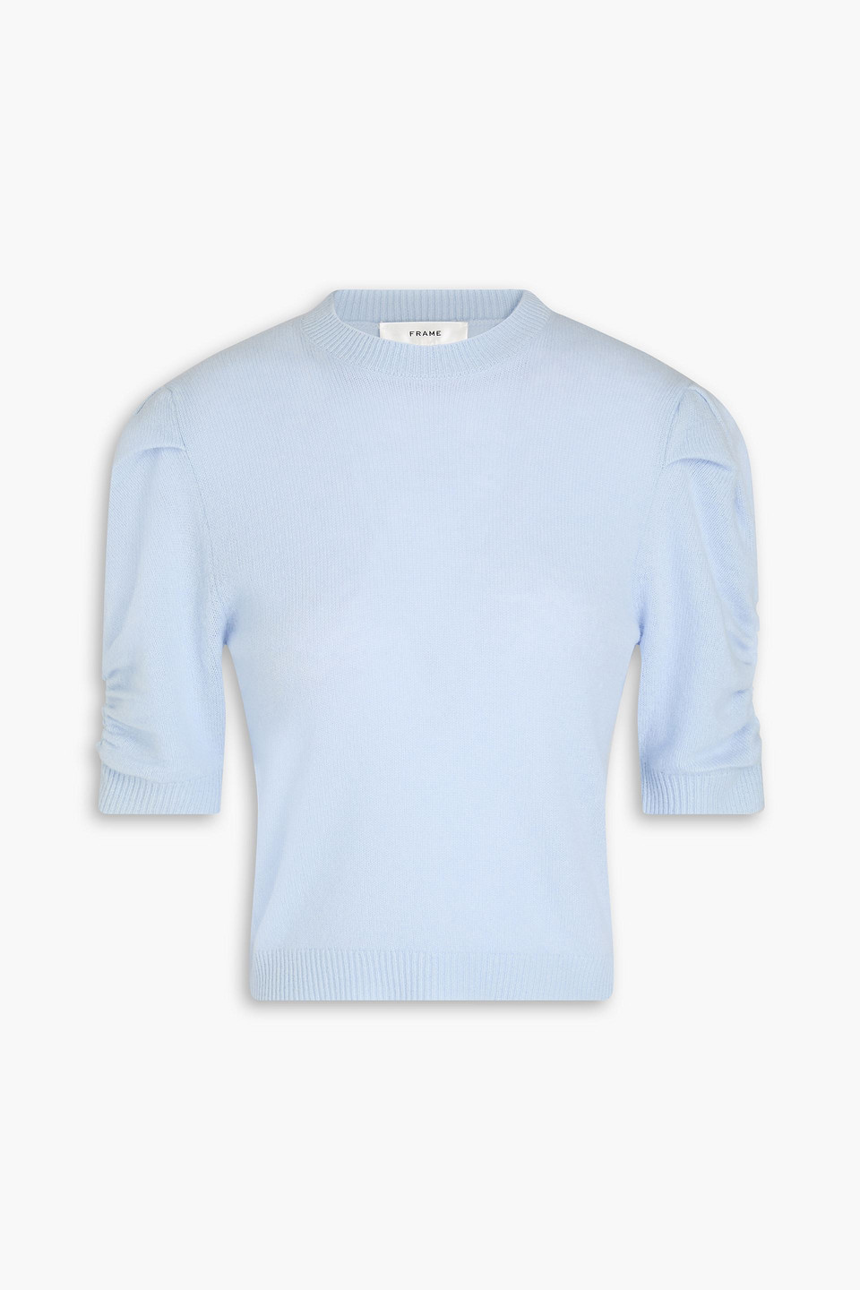 Frame Ruched Cashmere Jumper In Sky Blue