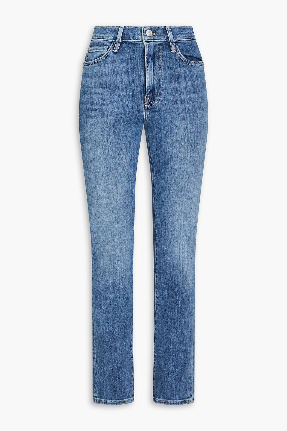 Frame Le High Straight High-rise Straight-leg Jeans In Mid Denim