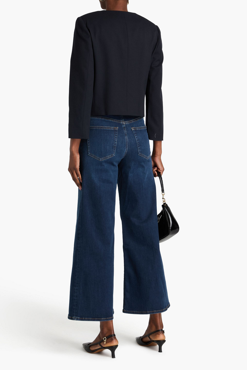 Frame Wool-blend Twill Jacket In Navy