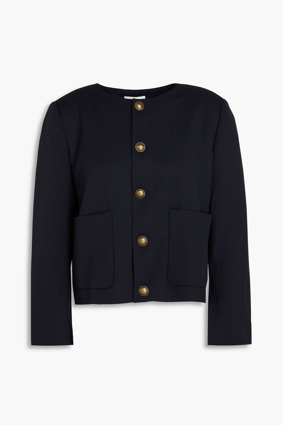 Frame Wool-blend Twill Jacket In Blue