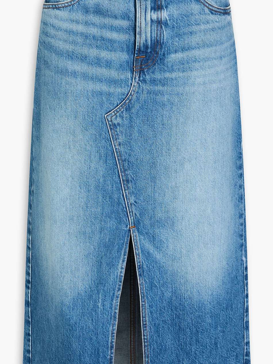 the midaxi faded denim midi skirt