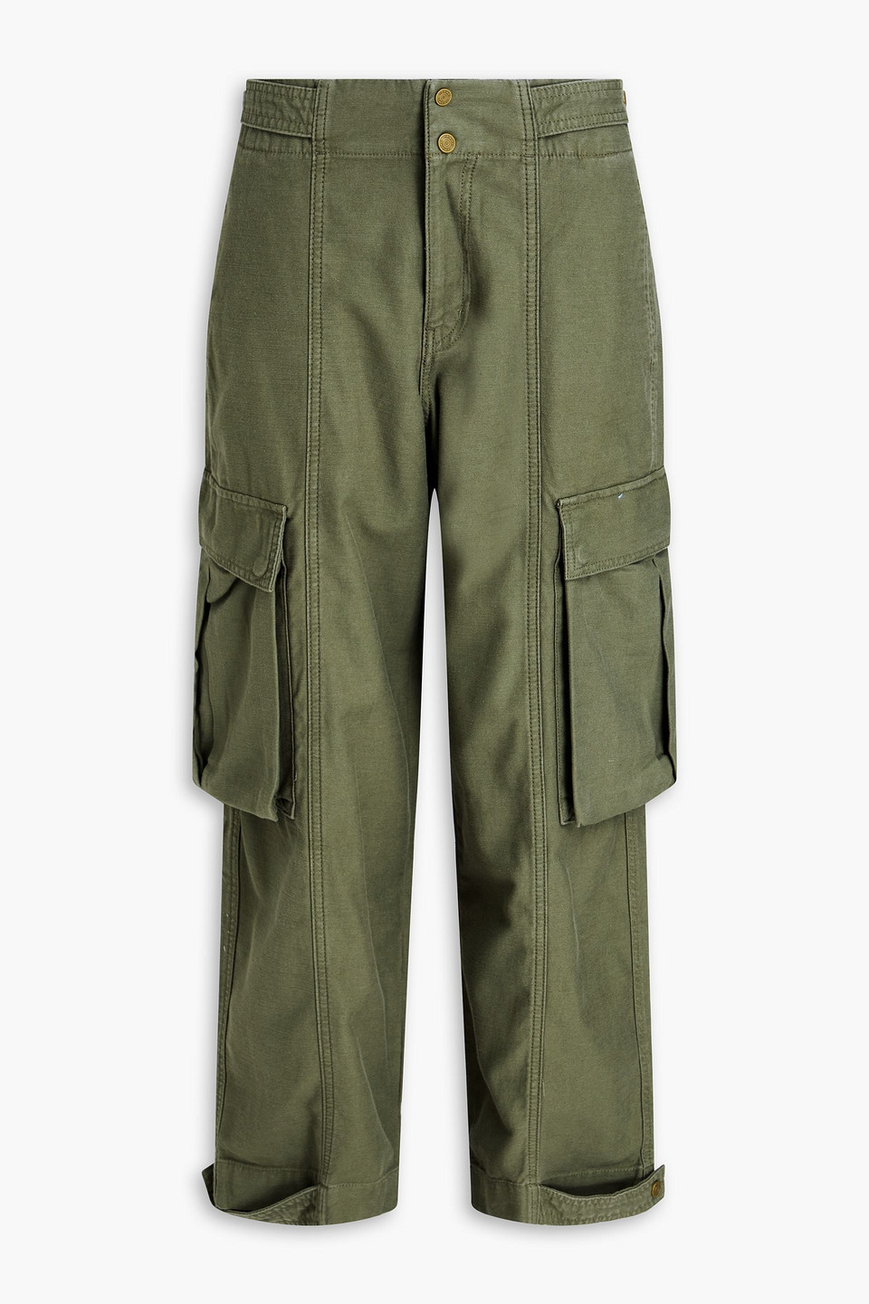Frame Cotton Cargo Trousers In Army Green