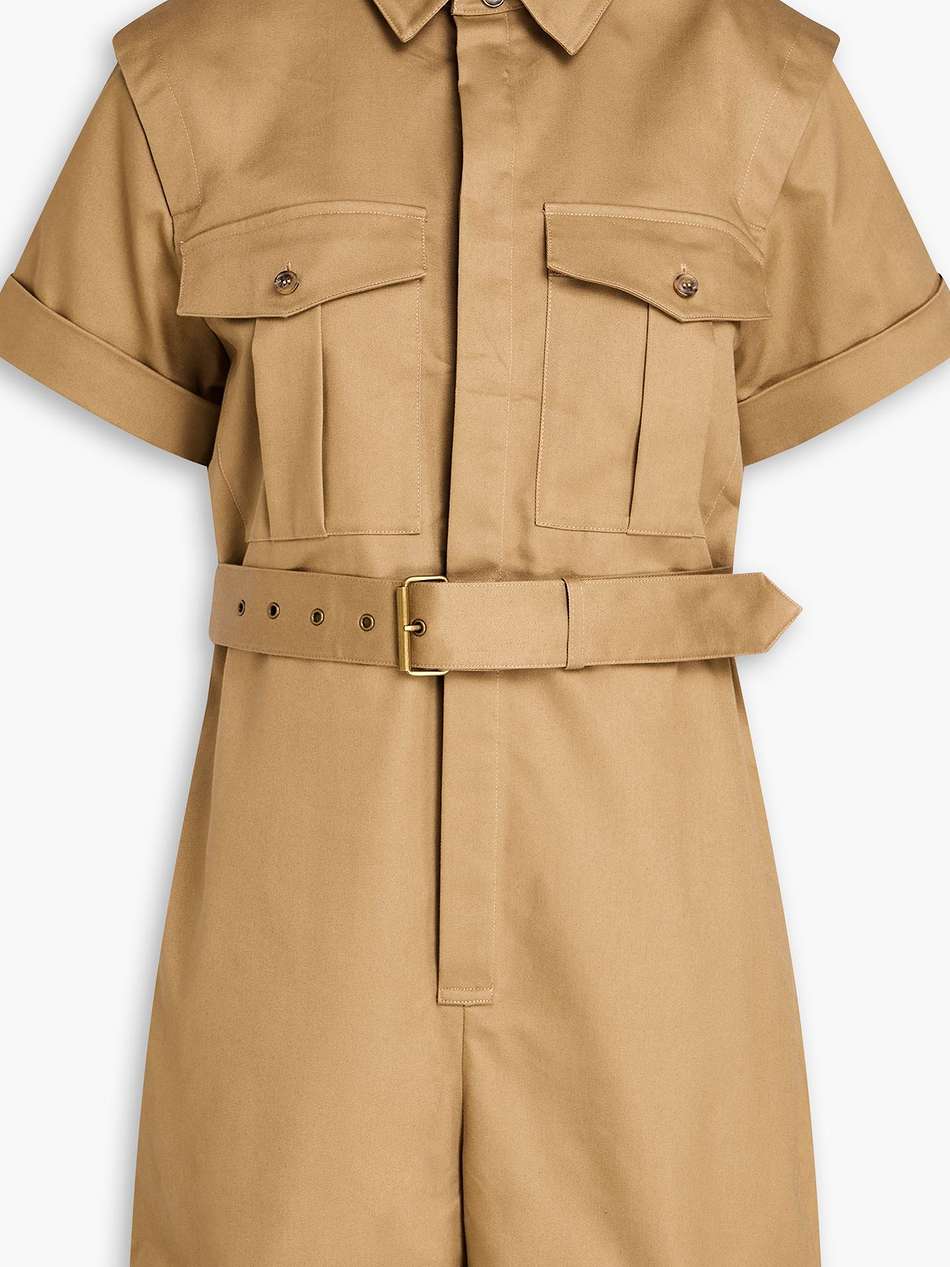 belted cotton-blend twill playsuit