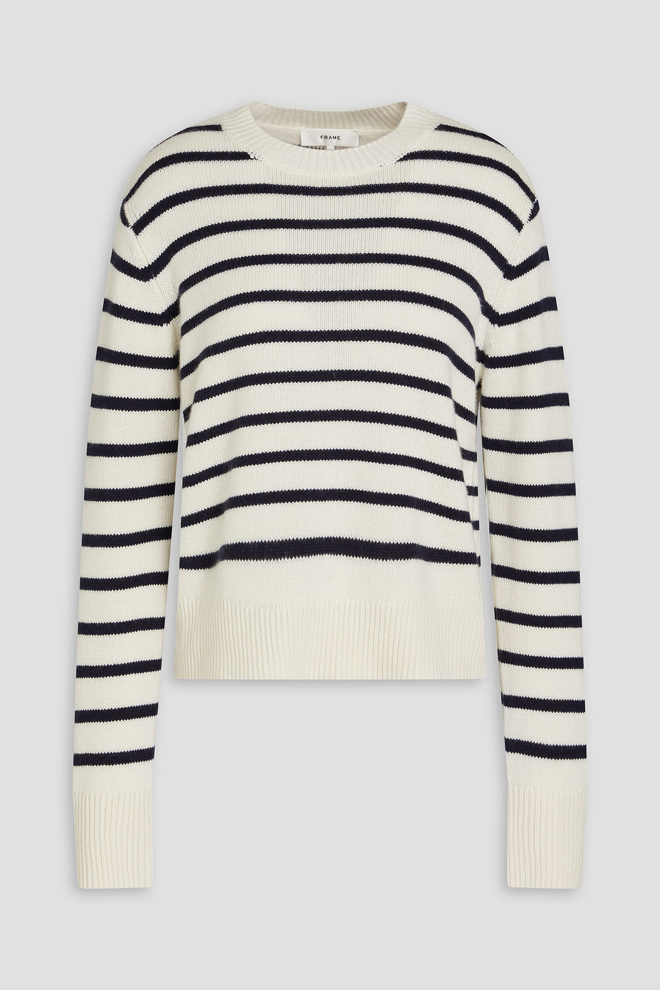 Frame Striped Cashmere Sweater In Blue