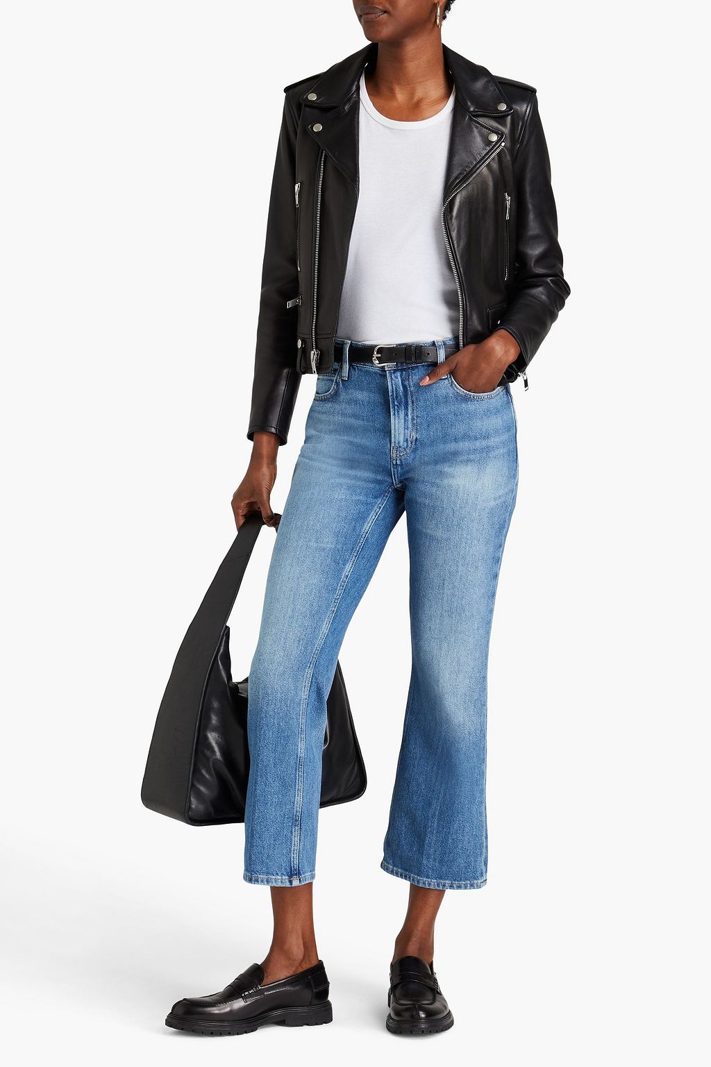 FRAME جينز The 70s Crop Boot قصير بقصّة بوت كت وخصر مرتفع