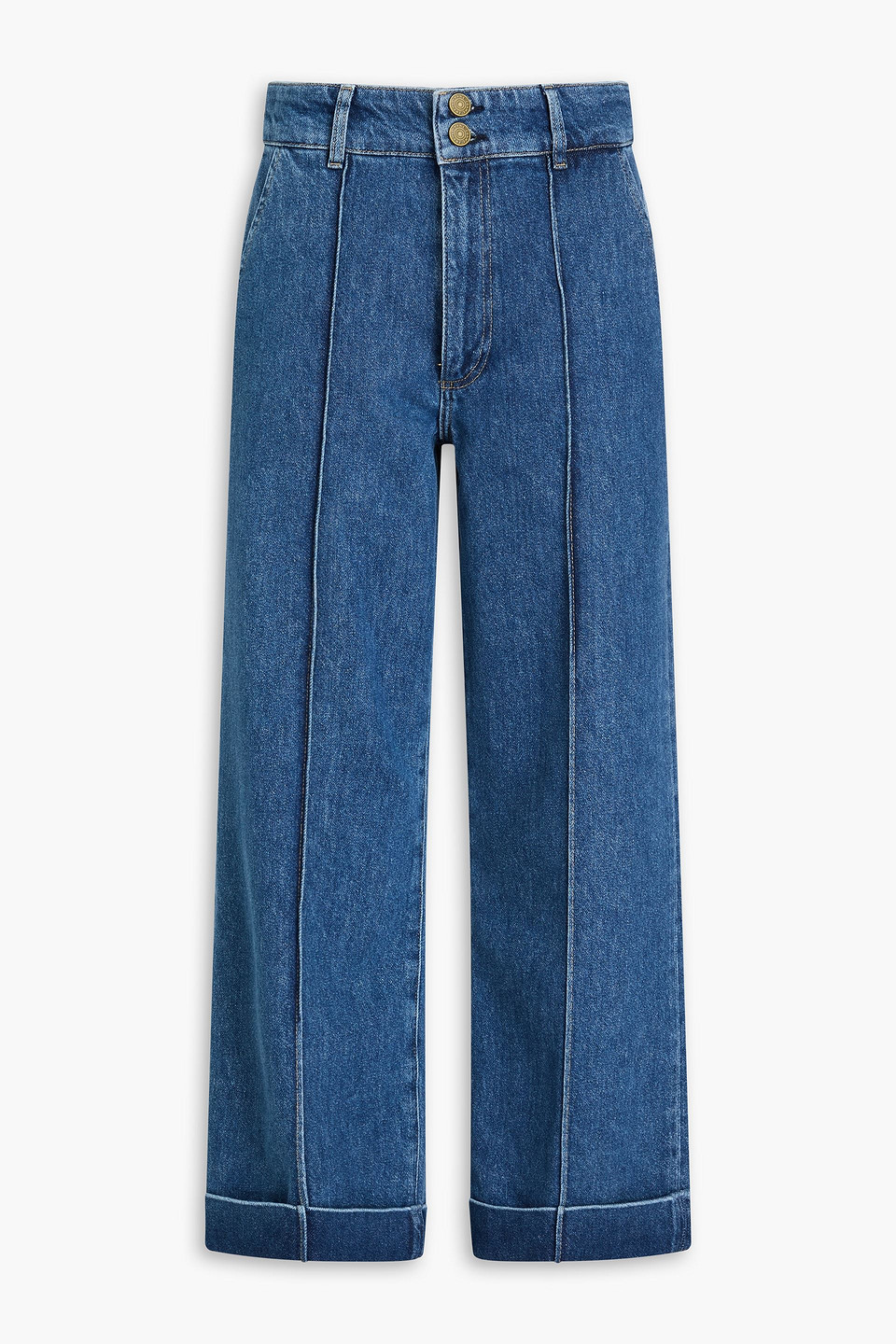 Frame 70s High-rise Straight-leg Jeans In Mid Denim