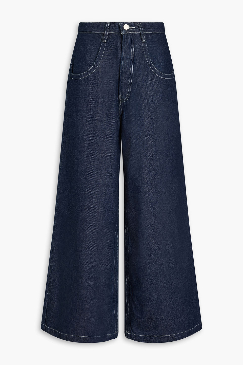 Frame The Skater High-rise Wide-leg Jeans In Dark Denim