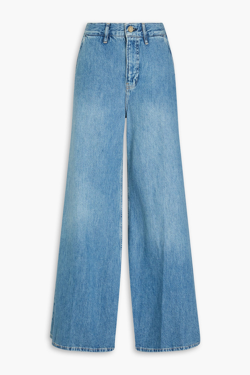 Frame High-rise Wide-leg Jeans In Mid Denim