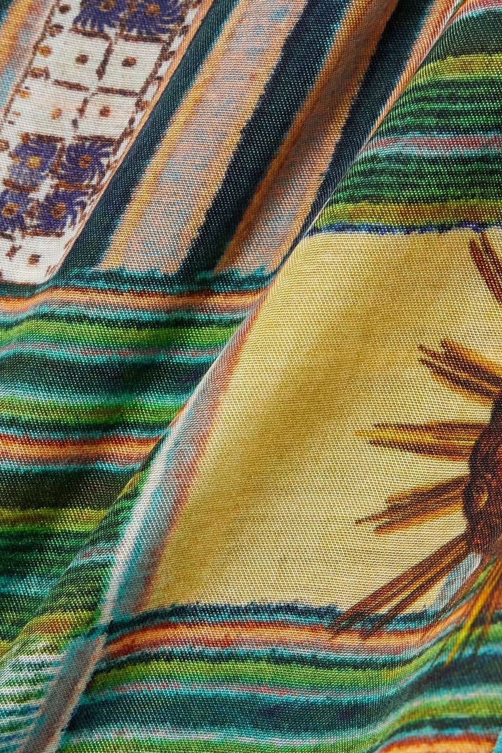 SIEDRÉS بنطلون "تارا" من مزيج القطن بأرجل مستقيمة مزين بطبعات