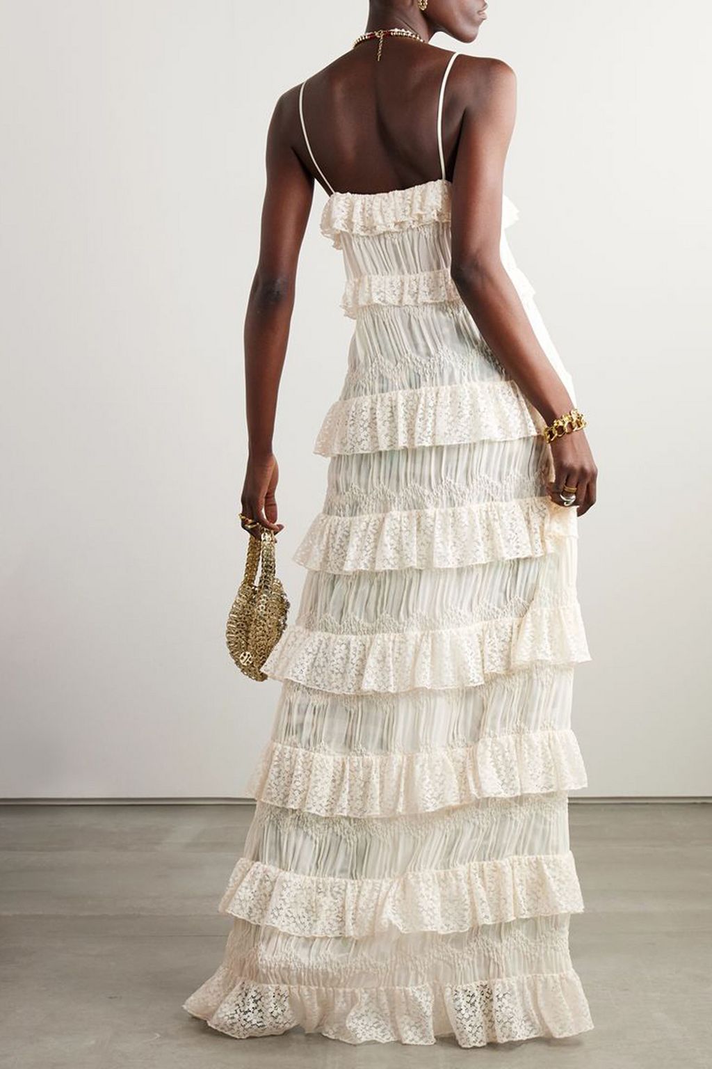 SIEDRÉS Lisette ruffled lace and cloqué top