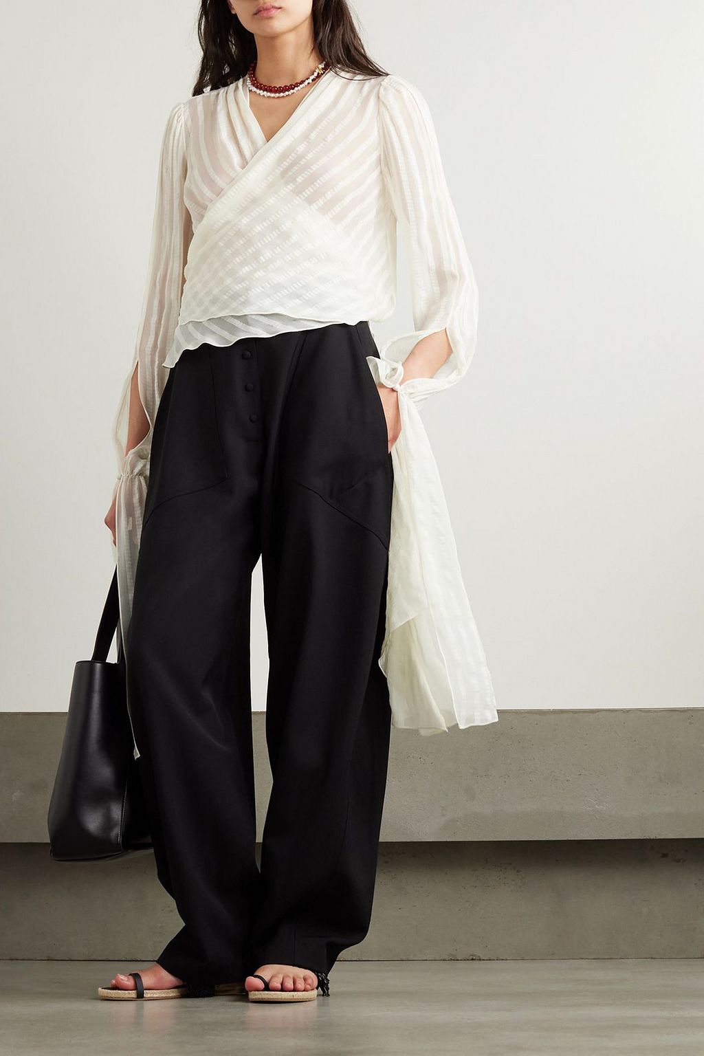 STELLA MCCARTNEY Wool-twill tapered pants