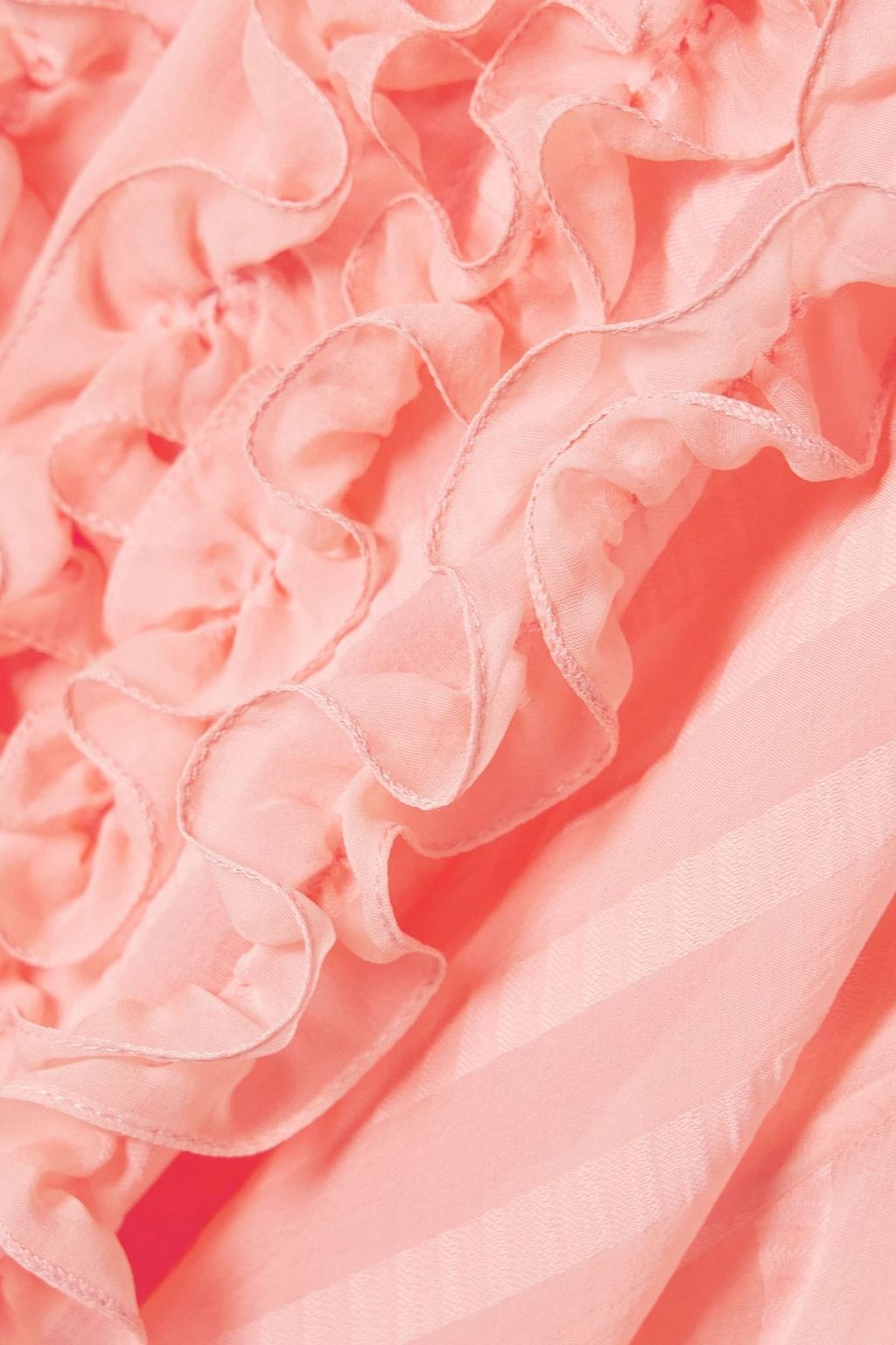 STELLA MCCARTNEY Striped ruffled silk-blend crepe de chine shirt