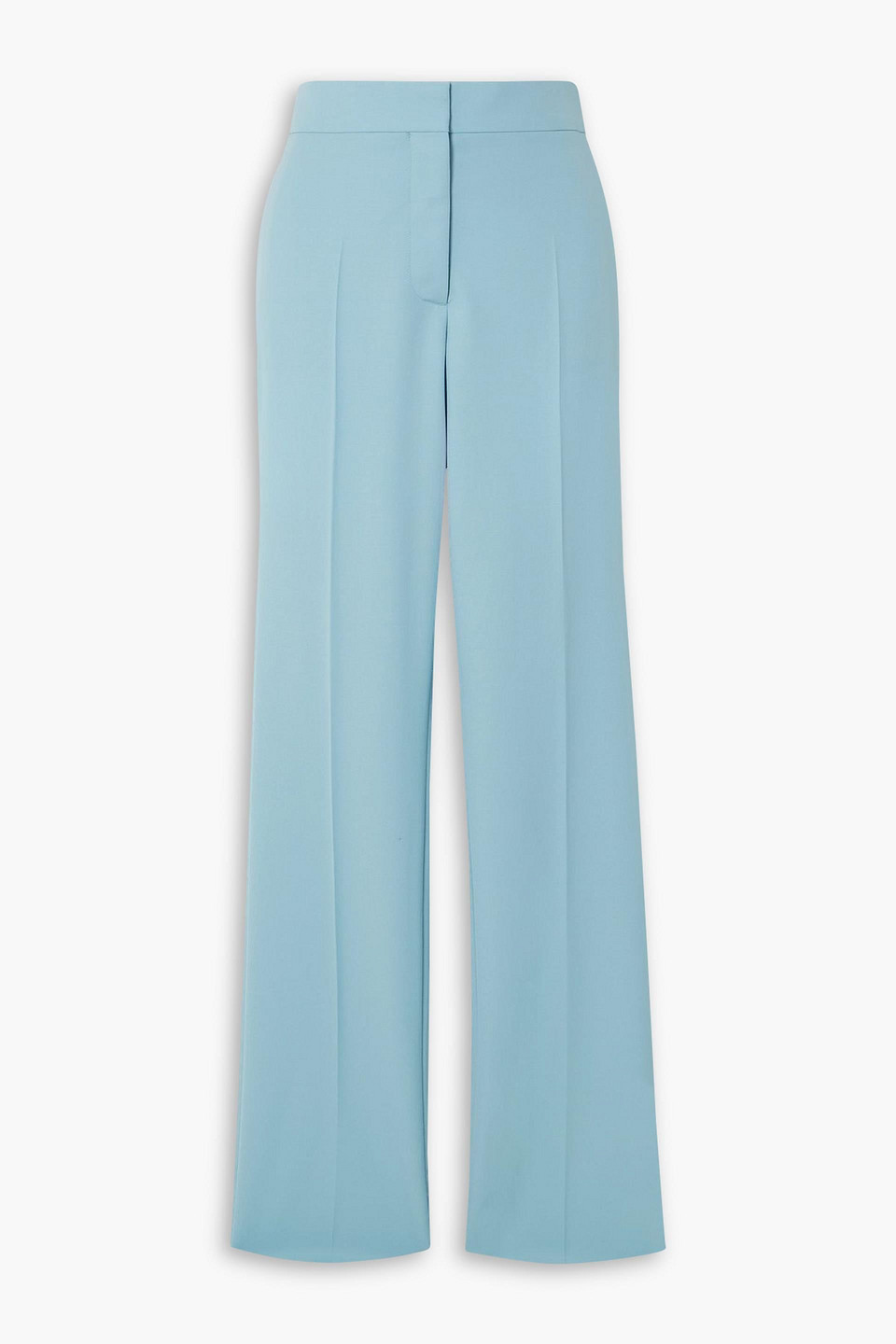 Stella Mccartney Pleated Wool-twill Straight-leg Pants In Blue