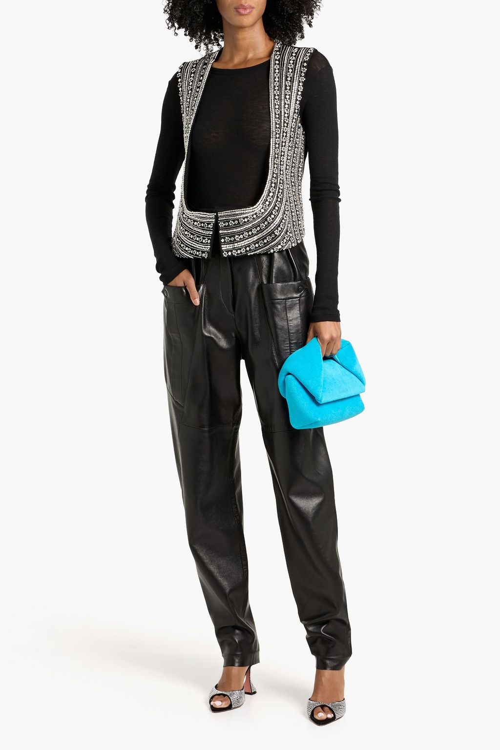 STELLA MCCARTNEY Crystal-embellished wool-twill vest