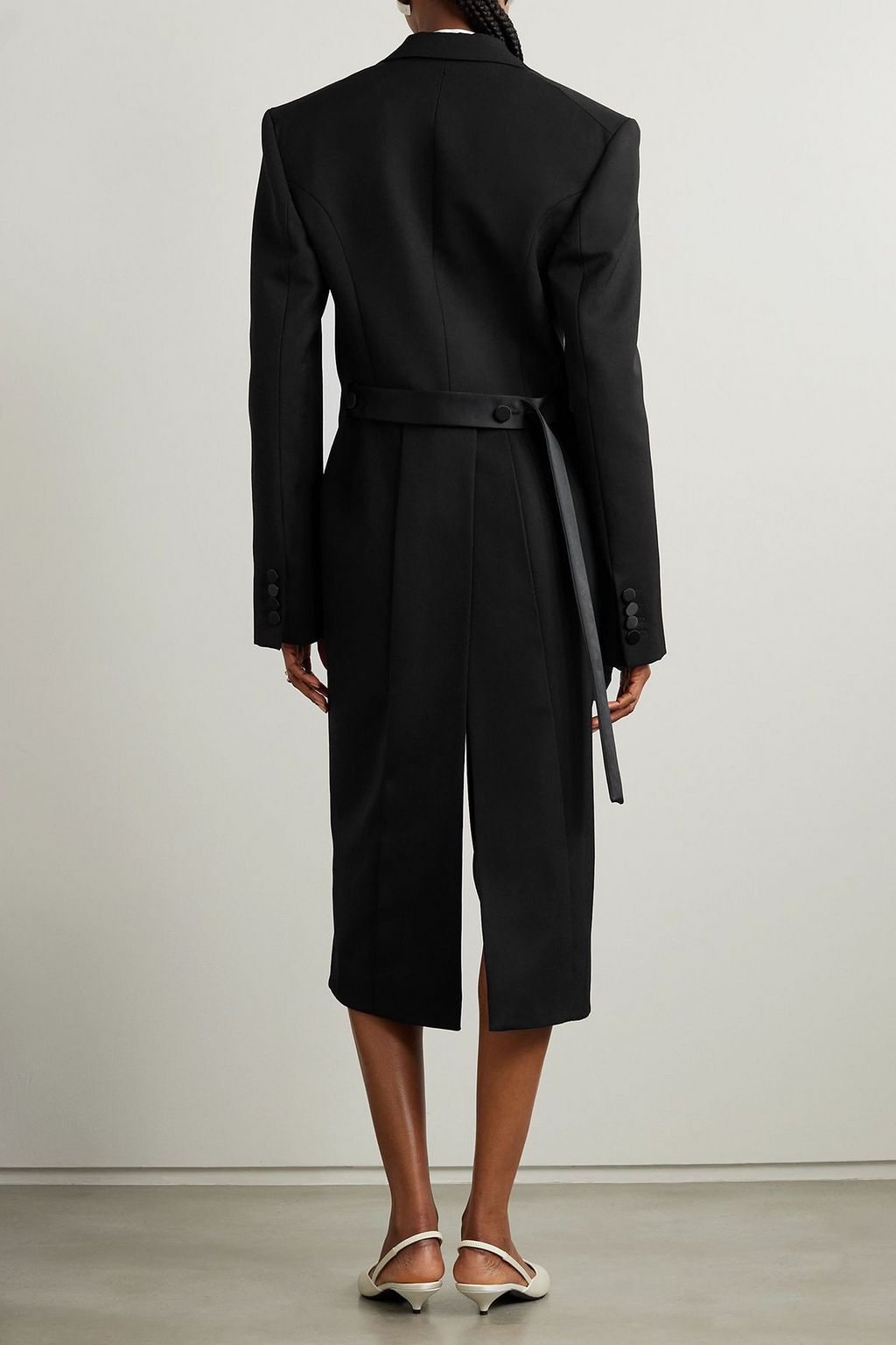 STELLA MCCARTNEY Satin-trimmed wool-twill coat