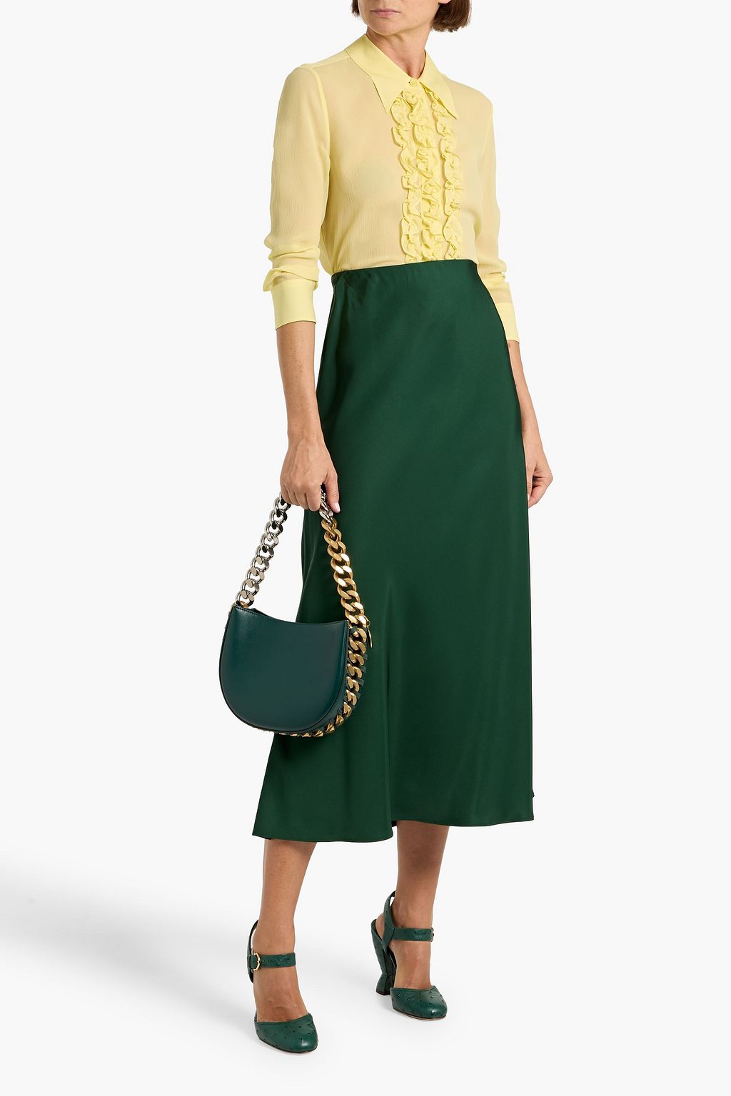 STELLA MCCARTNEY Ruffled silk-georgette shirt