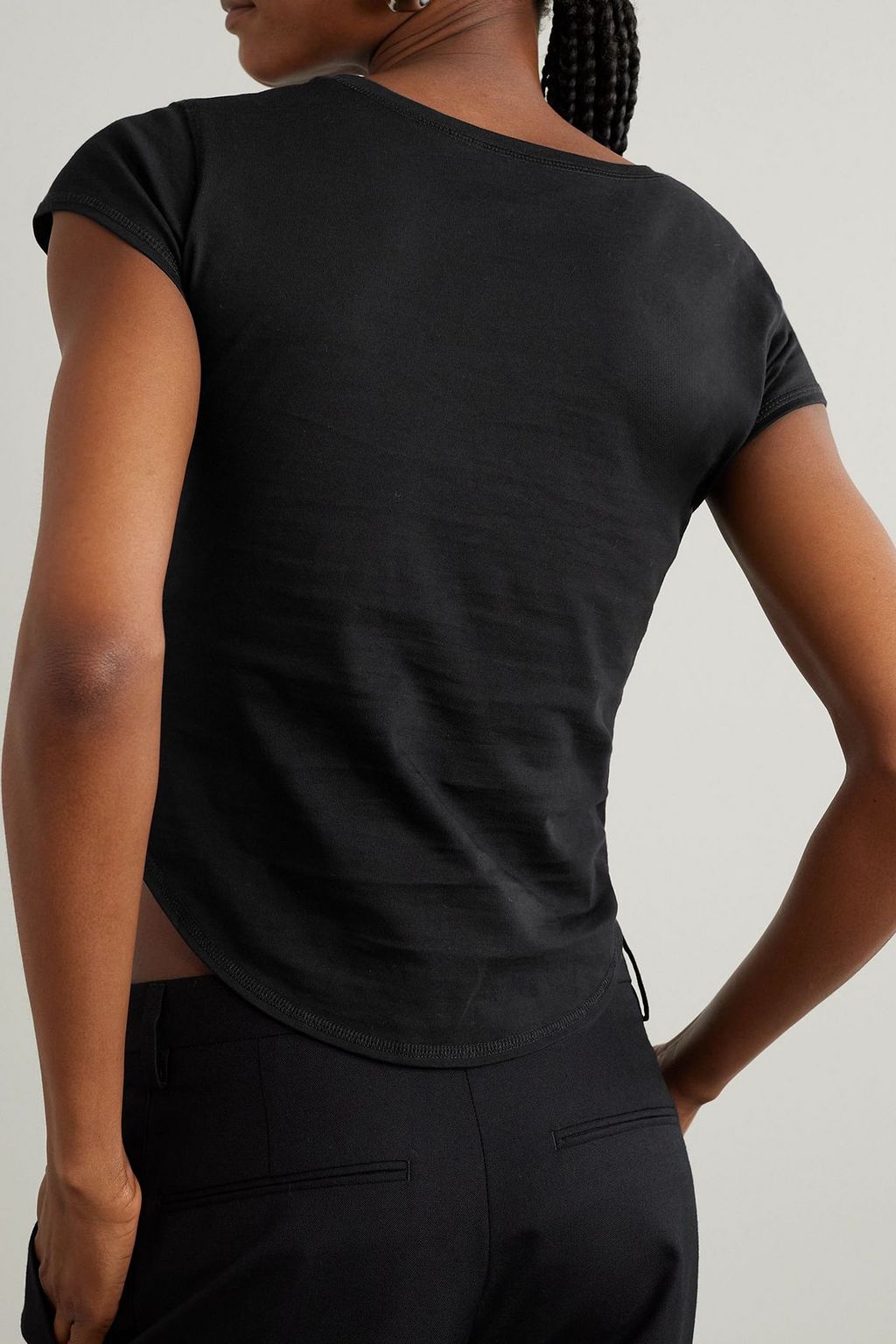 STELLA MCCARTNEY Cropped printed cotton-jersey T-shirt