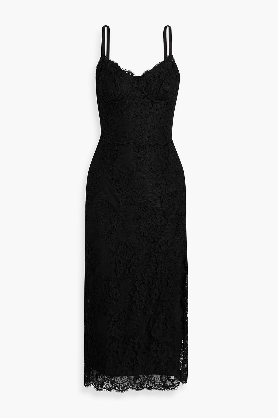 Dolce & Gabbana Cotton-blend Lace Midi Dress In Black