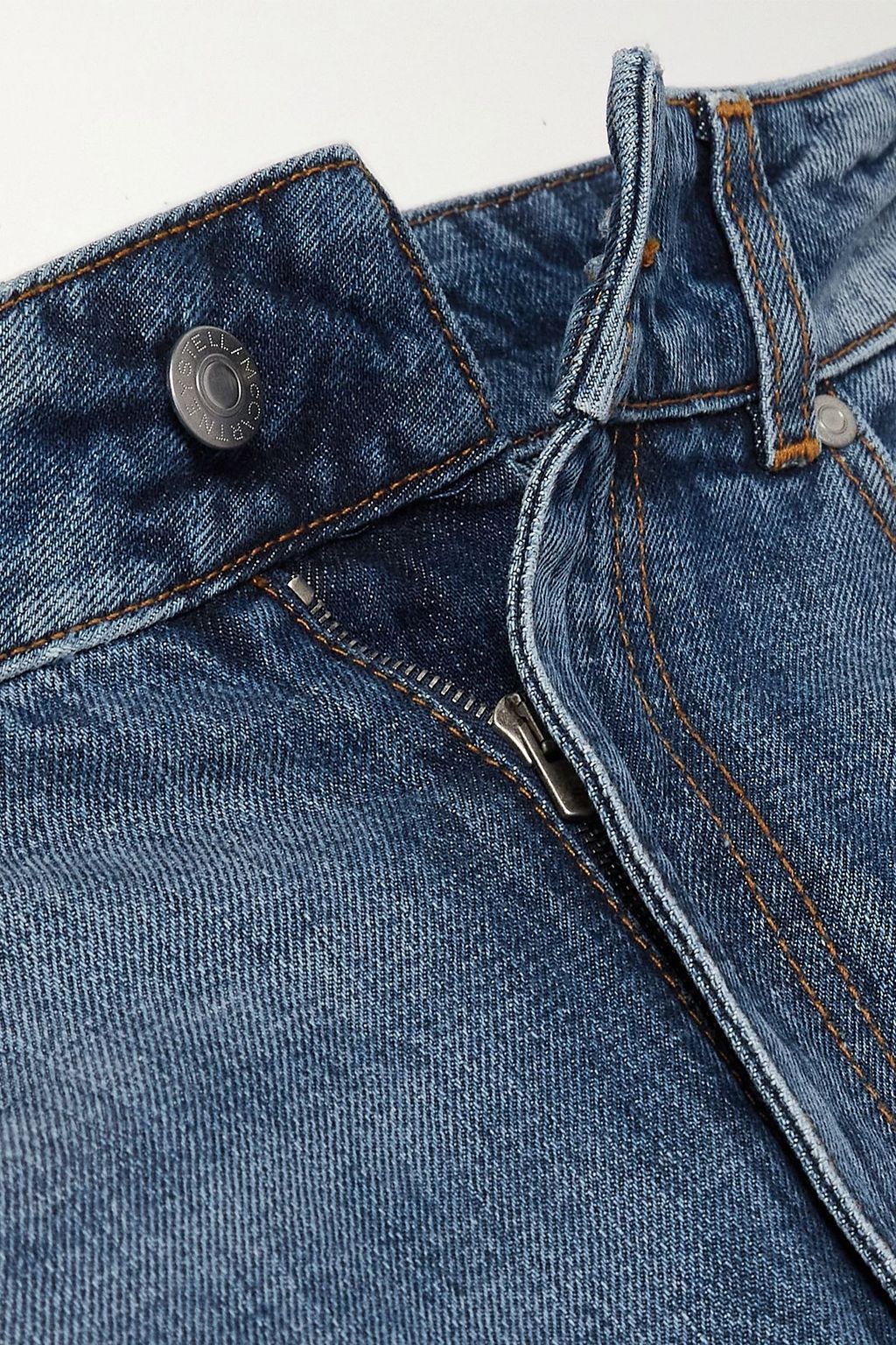 STELLA MCCARTNEY Frayed high-rise wide-leg jeans