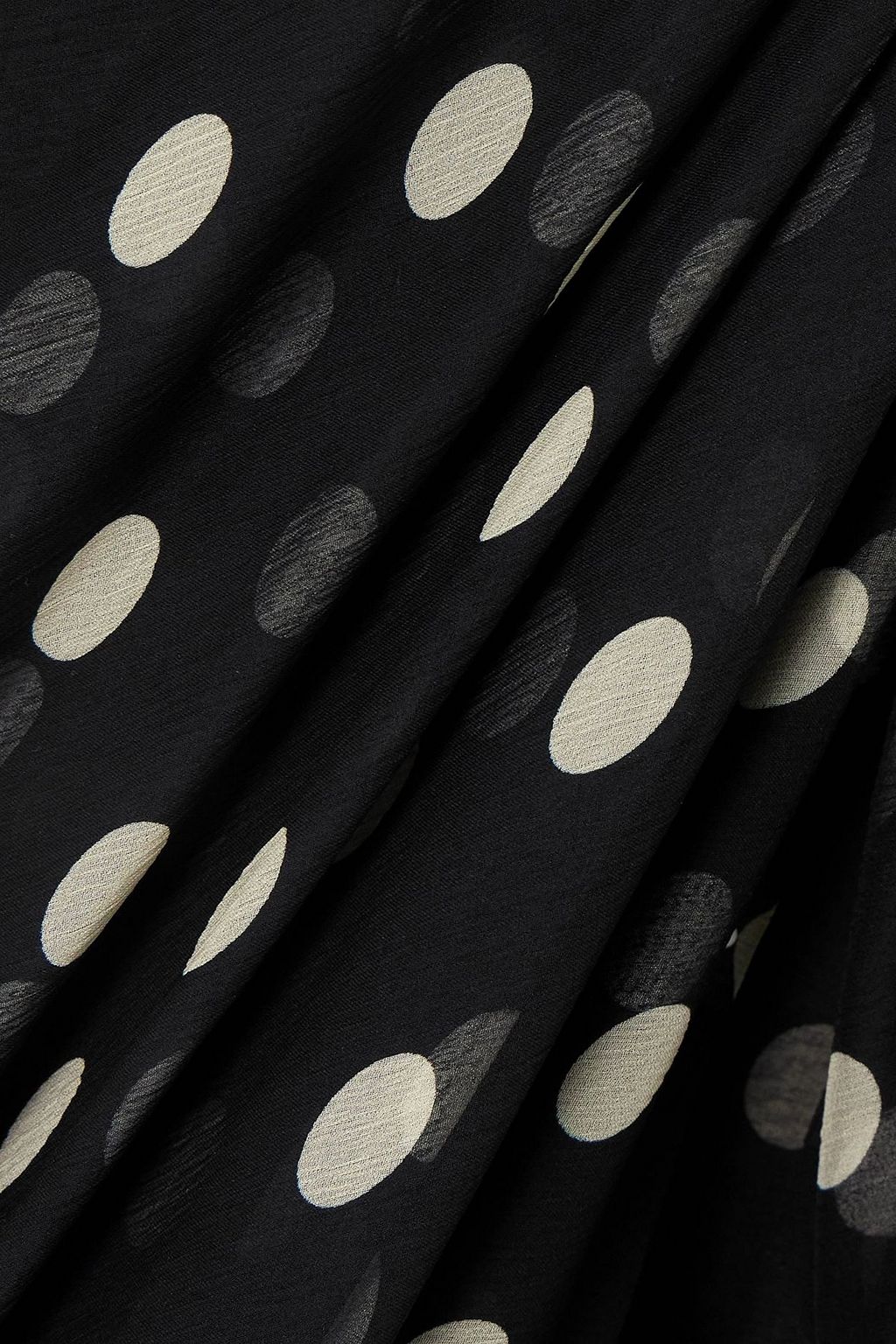 STELLA MCCARTNEY One-shoulder draped polka-dot silk-voile mini dress