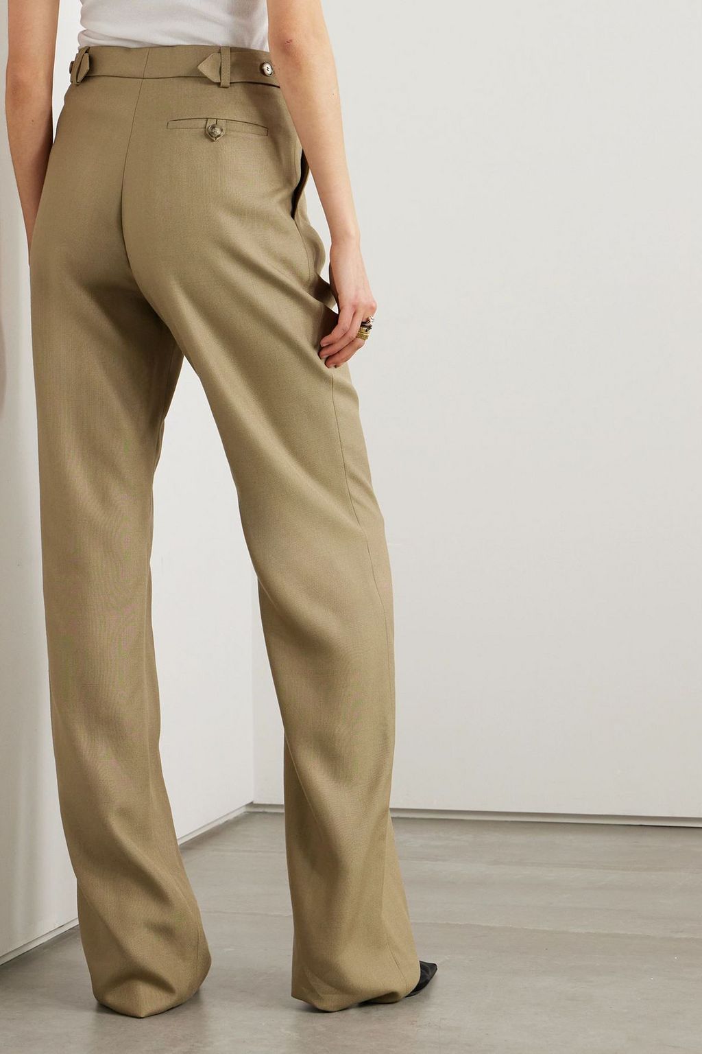 STELLA MCCARTNEY Pleated woven straight-leg pants