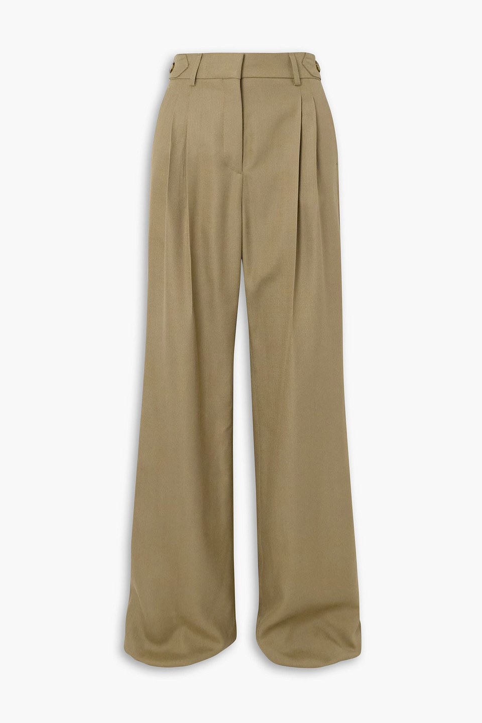 Stella Mccartney Pleated Woven Straight-leg Pants In Brown