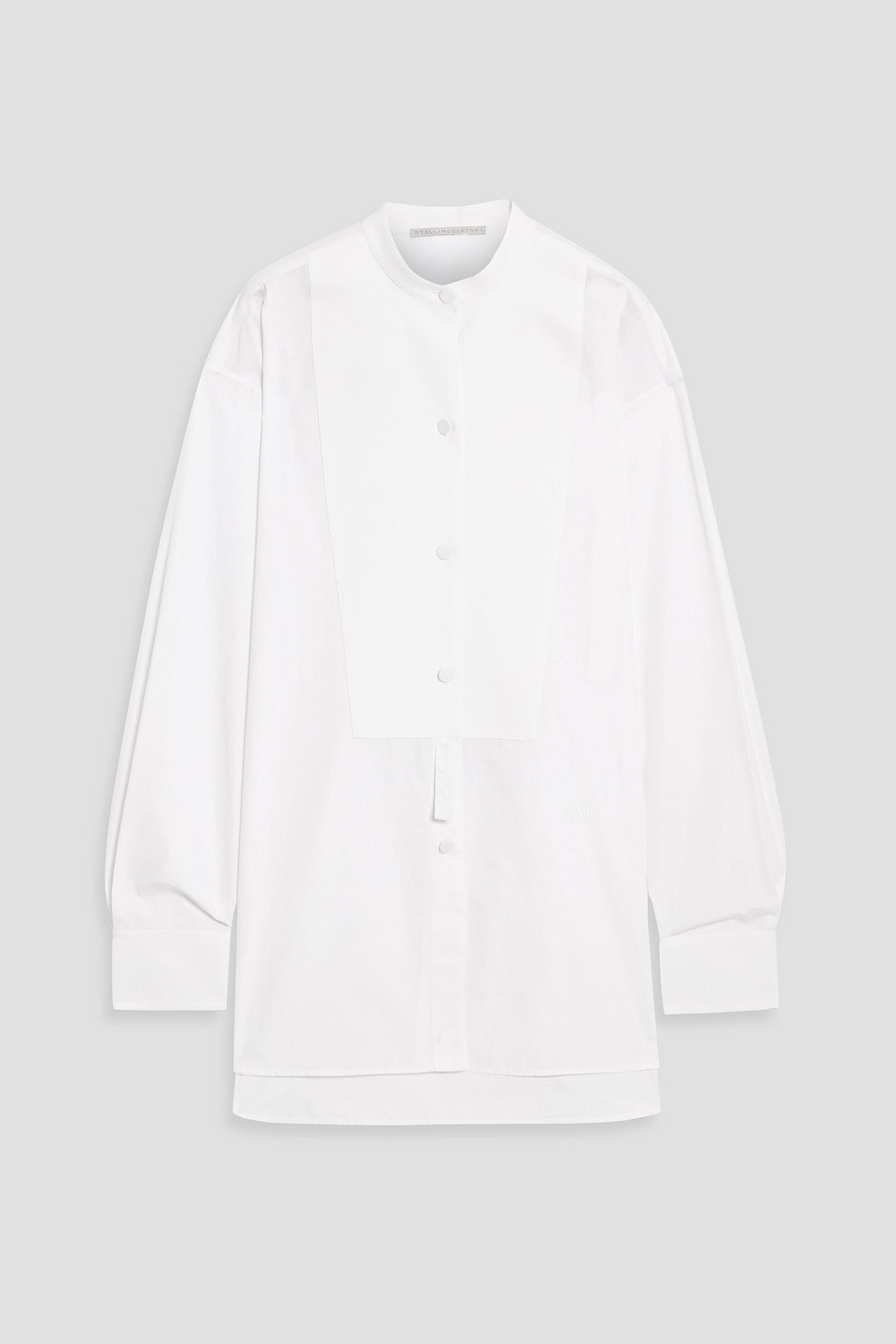 Stella Mccartney Piqué-paneled Cotton-poplin Shirt In White