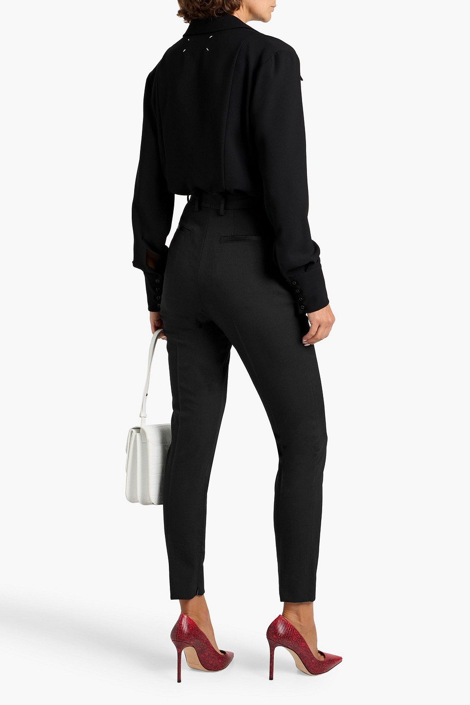 Dolce & Gabbana Wool-blend Twill Slim-leg Pants In Black
