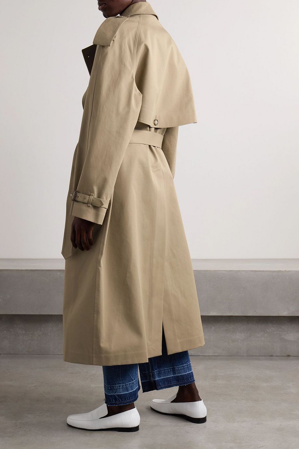 STELLA MCCARTNEY Belted double-breasted cotton-gabardine trench coat