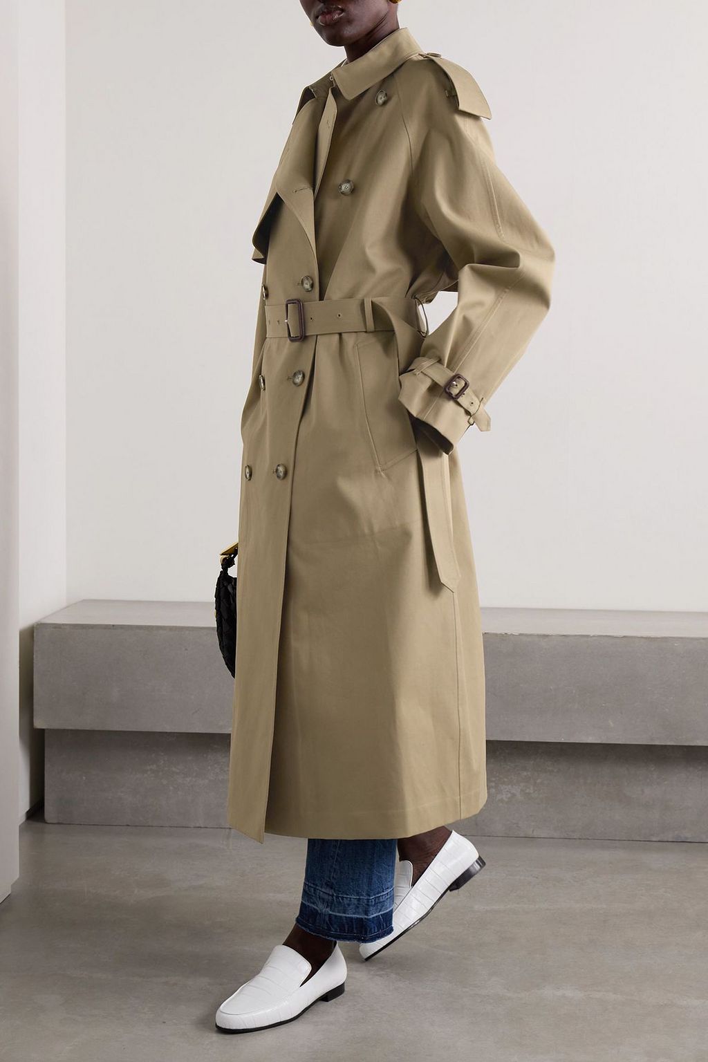 STELLA MCCARTNEY Belted double-breasted cotton-gabardine trench coat