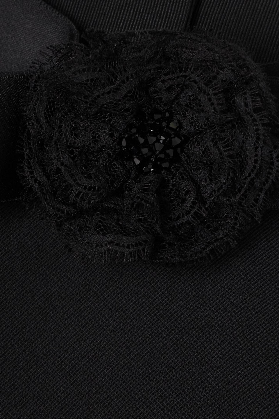 Dolce & Gabbana Appliquéd Wool-crepe Halterneck Mini Dress In Black