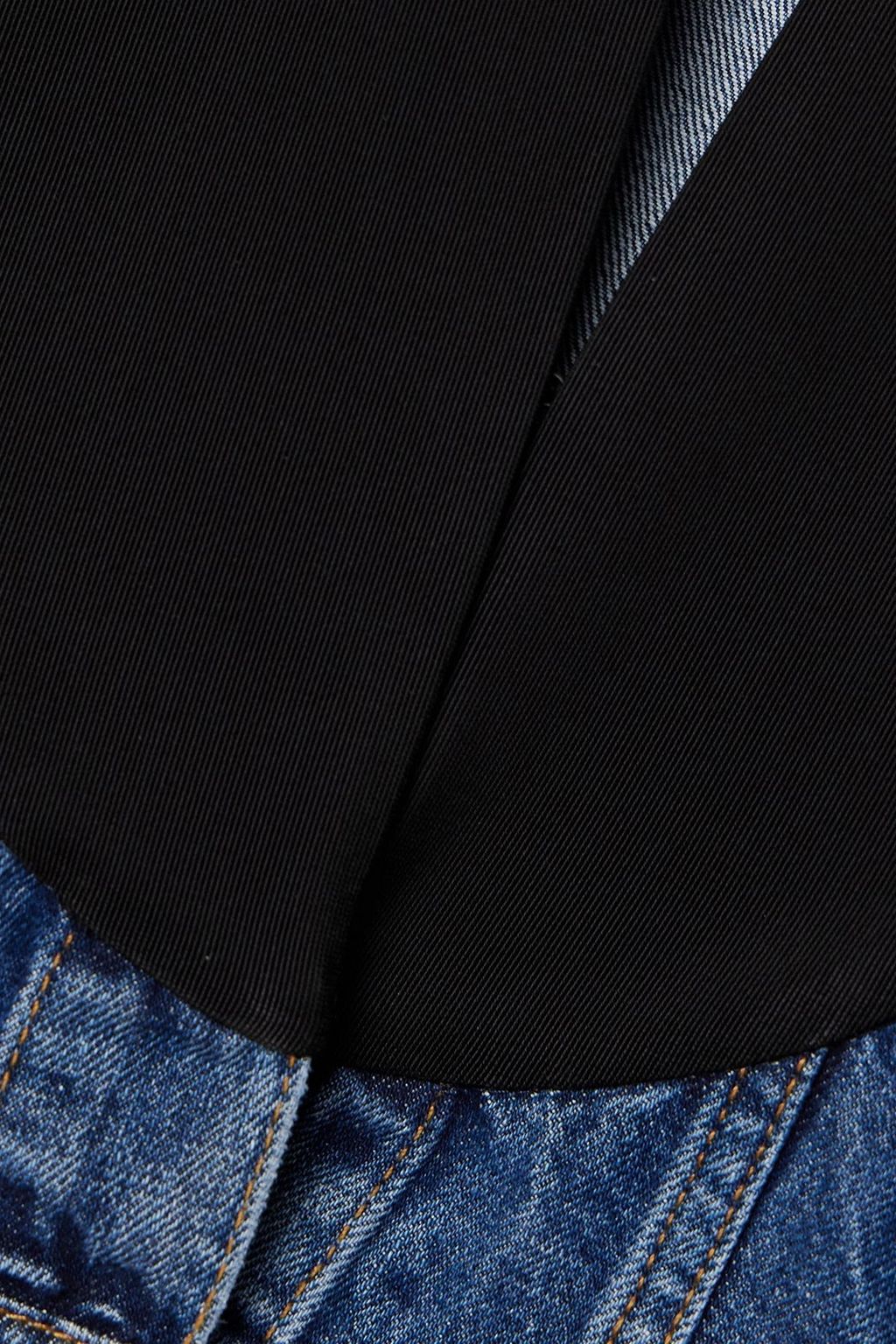 STELLA MCCARTNEY Cropped cotton-blend faille-paneled denim jacket