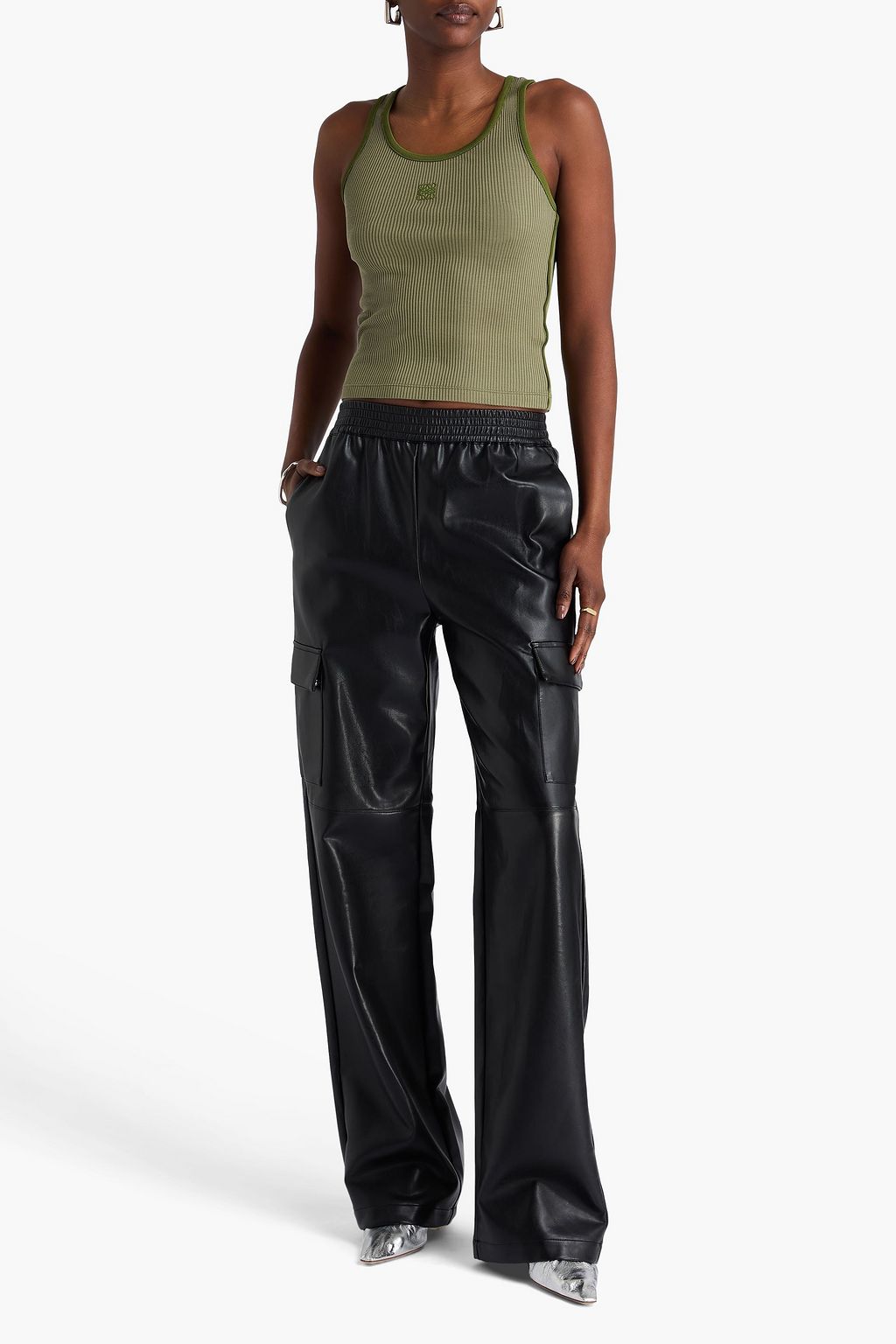 LOEWE Ribbed silk-jersey tank