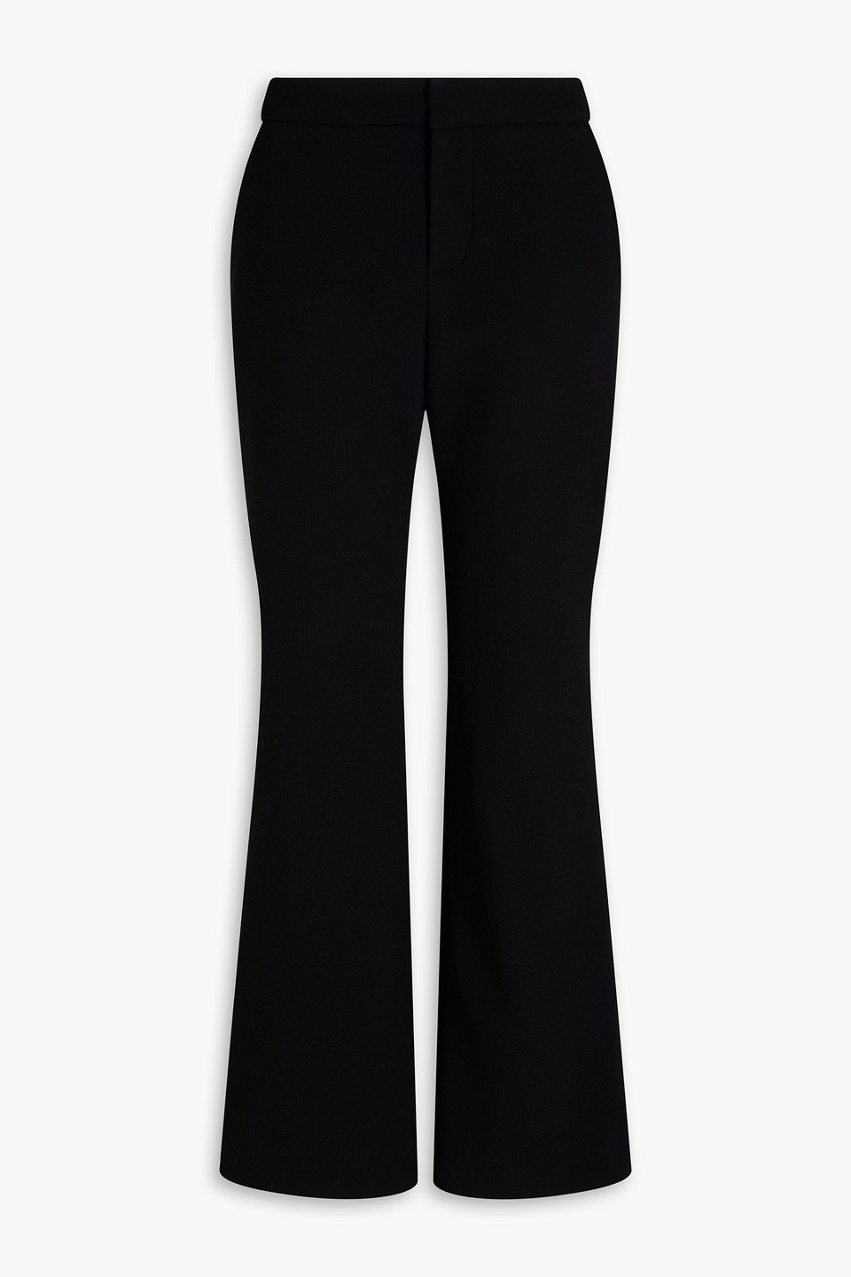 Balmain Wool-crepe Flared Pants In Black