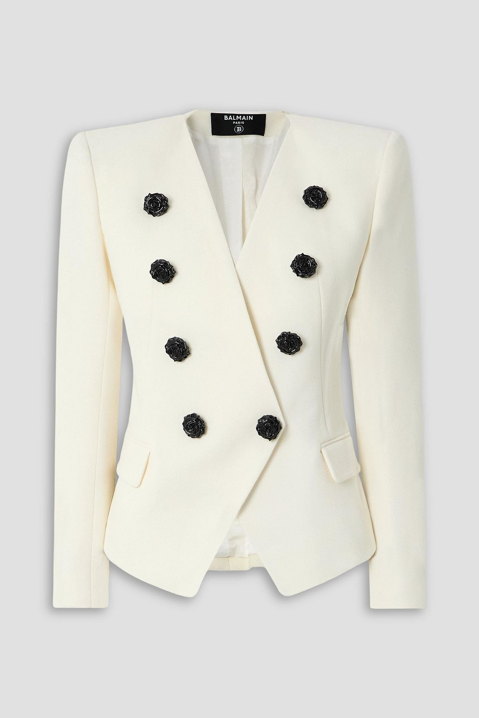 Balmain Embellished Wool Blazer In White