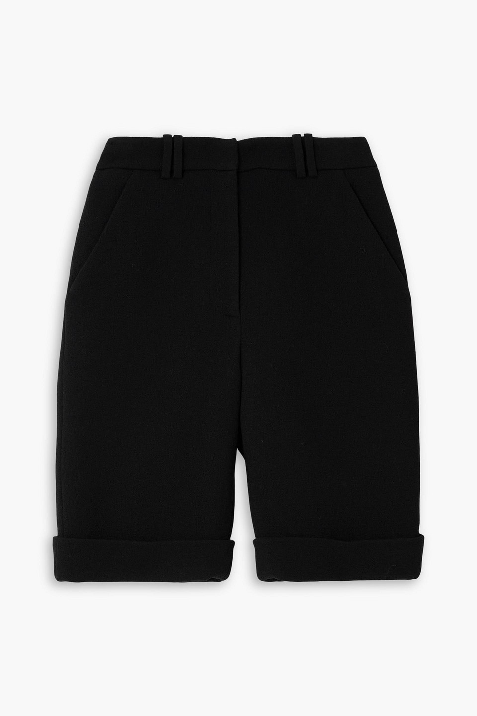 Balmain Wool-crepe Shorts In Black