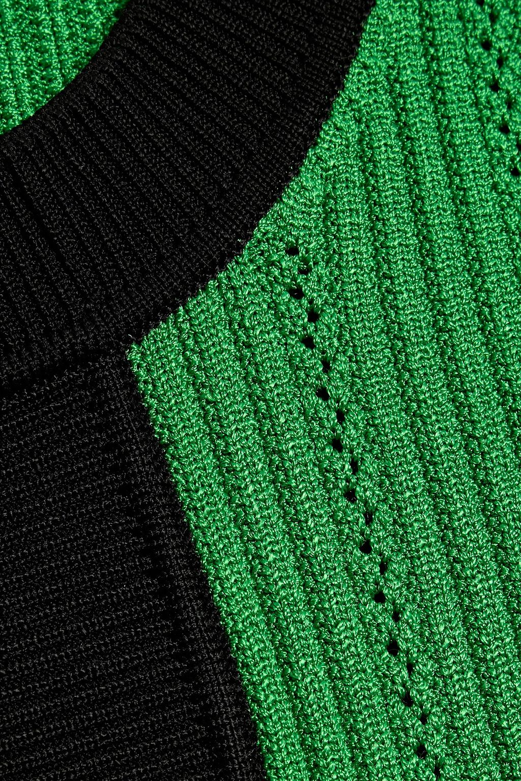 BALMAIN Ribbed pointelle-knit cardigan