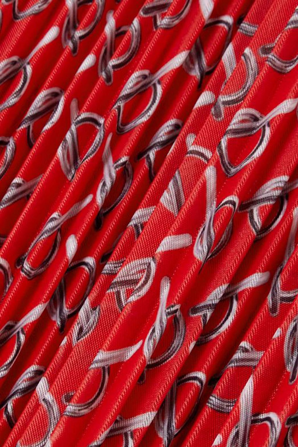 BURBERRY Asymmetric printed plissé-twill skirt